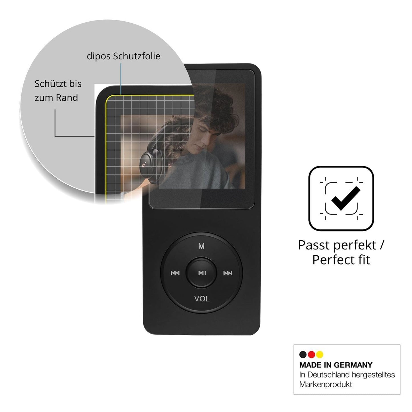 Blickschutzfolie für Poeloisy Q2 MP3-Player matt S (4)