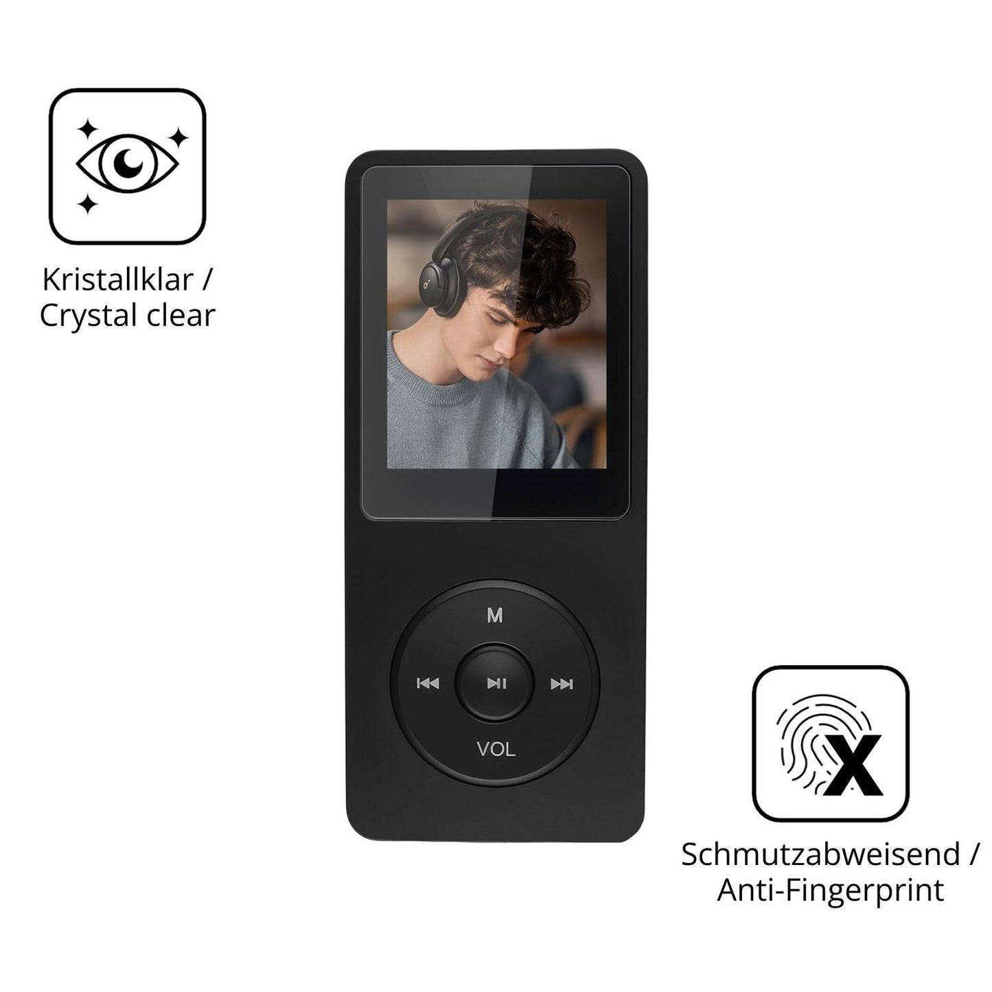2x 9H Schutzfolie für Poeloisy Q2 MP3-Player Panze (5)