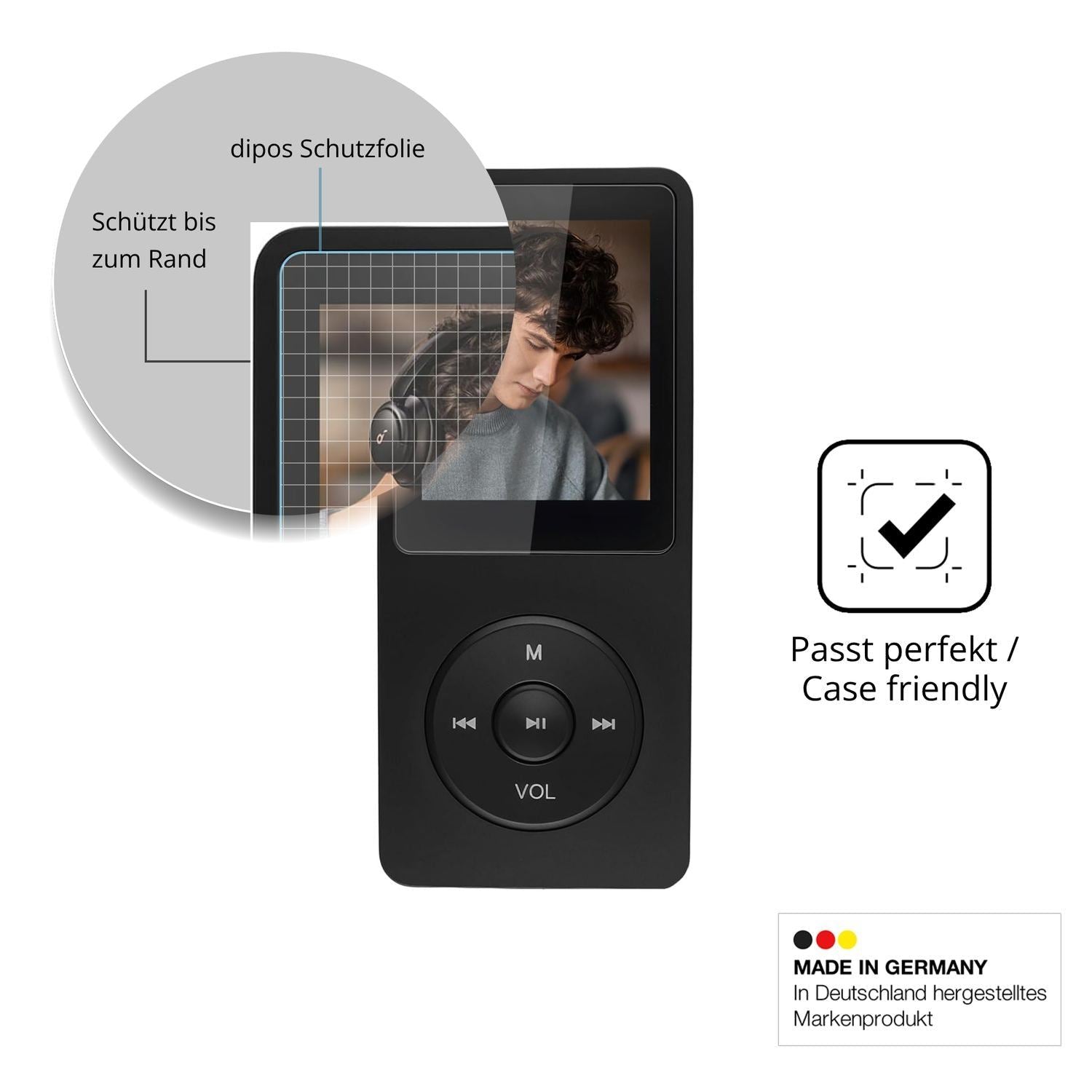 2x 9H Schutzfolie für Poeloisy Q2 MP3-Player Panze (6)