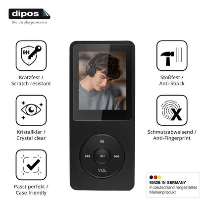 2x 9H Schutzfolie für Poeloisy Q2 MP3-Player Panze (7)