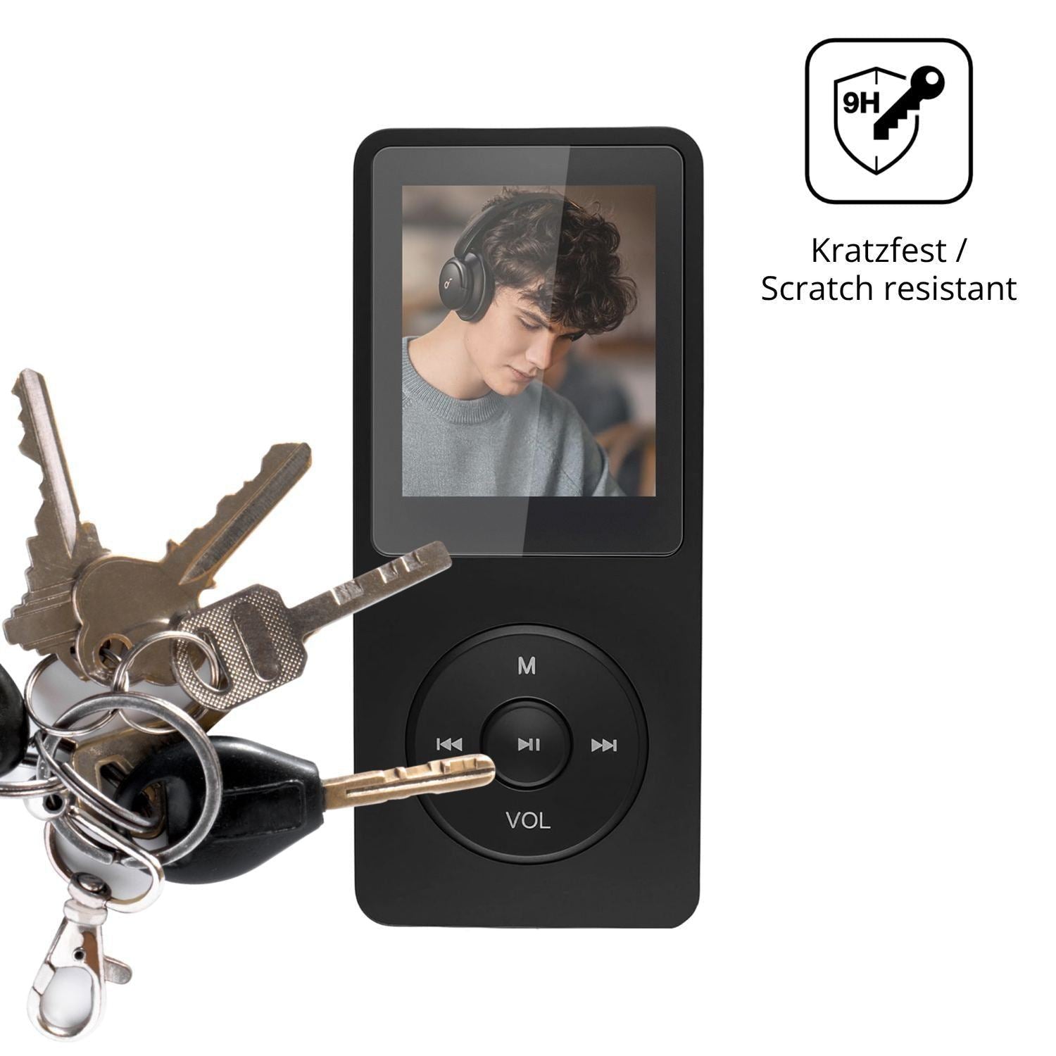 2x 9H Schutzfolie matt für Poeloisy Q2 MP3-Player  (3)