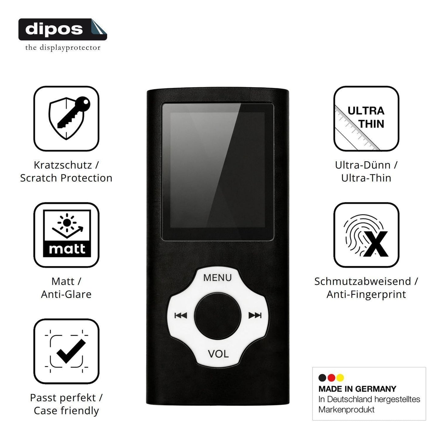 4x Schutzfolie matt für Witfoam W1 MP3-Player Disp (7)