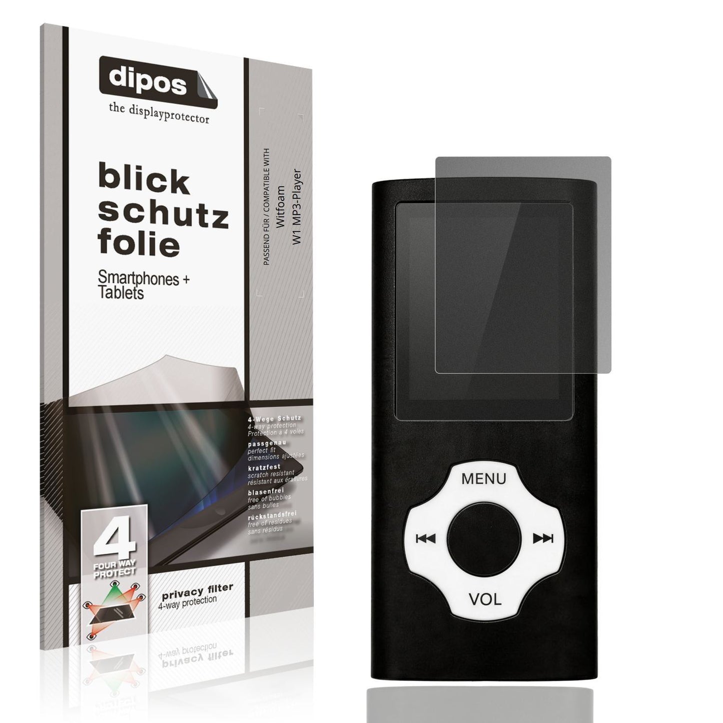 Blickschutzfolie für Witfoam W1 MP3-Player matt Sc (1)