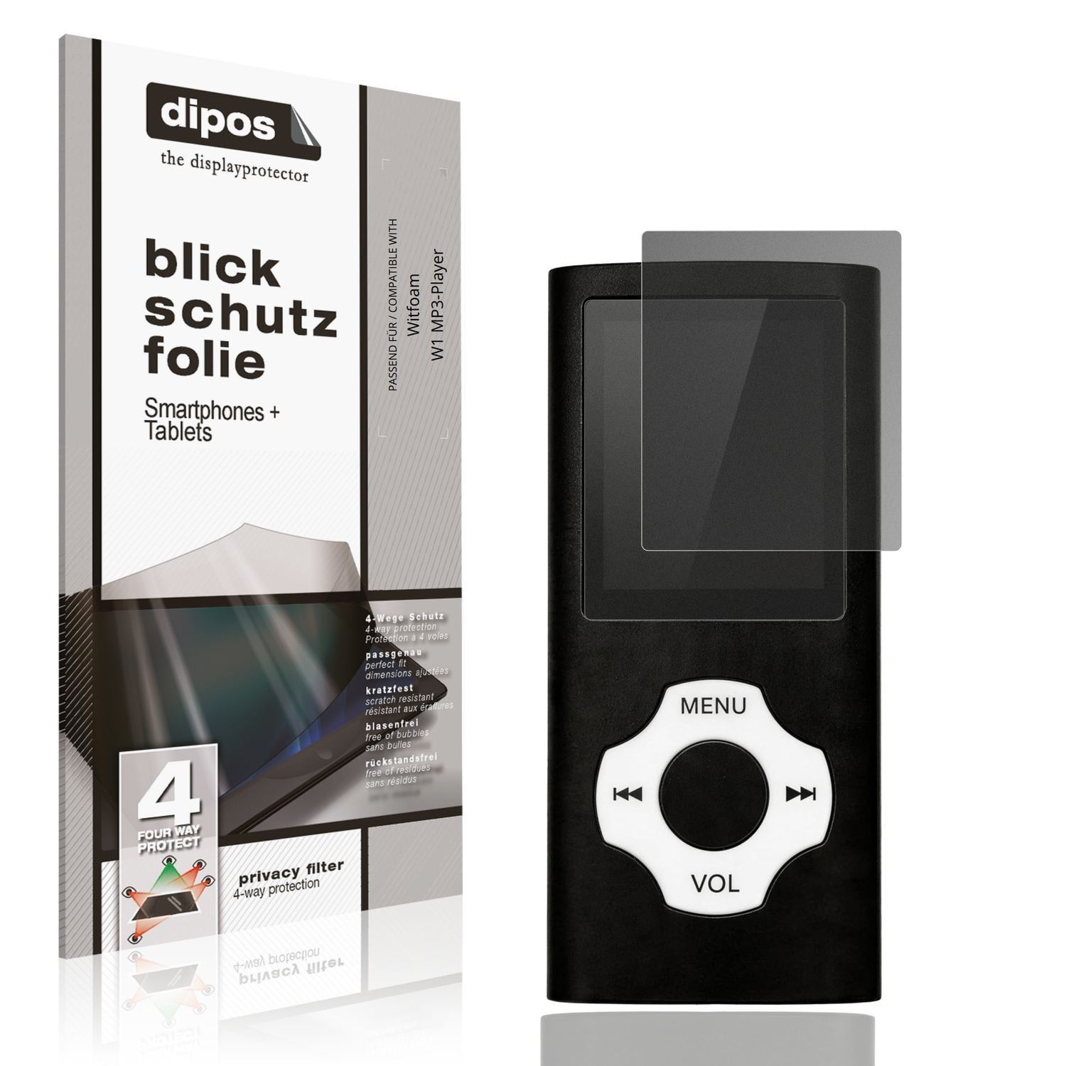 Blickschutzfolie für Witfoam W1 MP3-Player matt Sc (1)