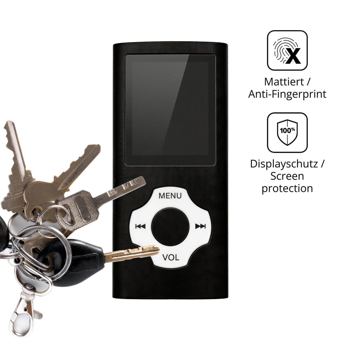 Blickschutzfolie für Witfoam W1 MP3-Player matt Sc (3)