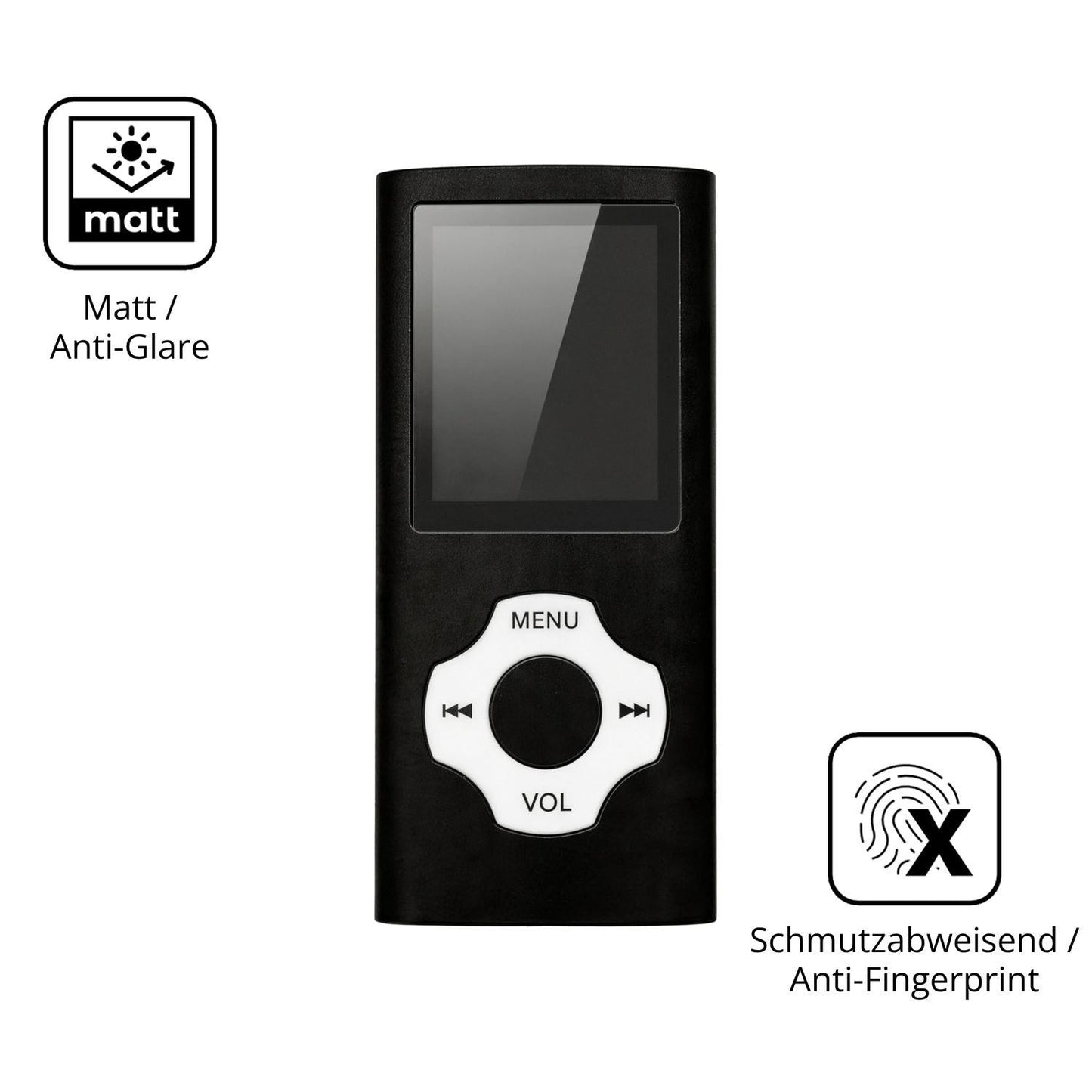 2x 9H Schutzfolie matt für Witfoam W1 MP3-Player P (5)