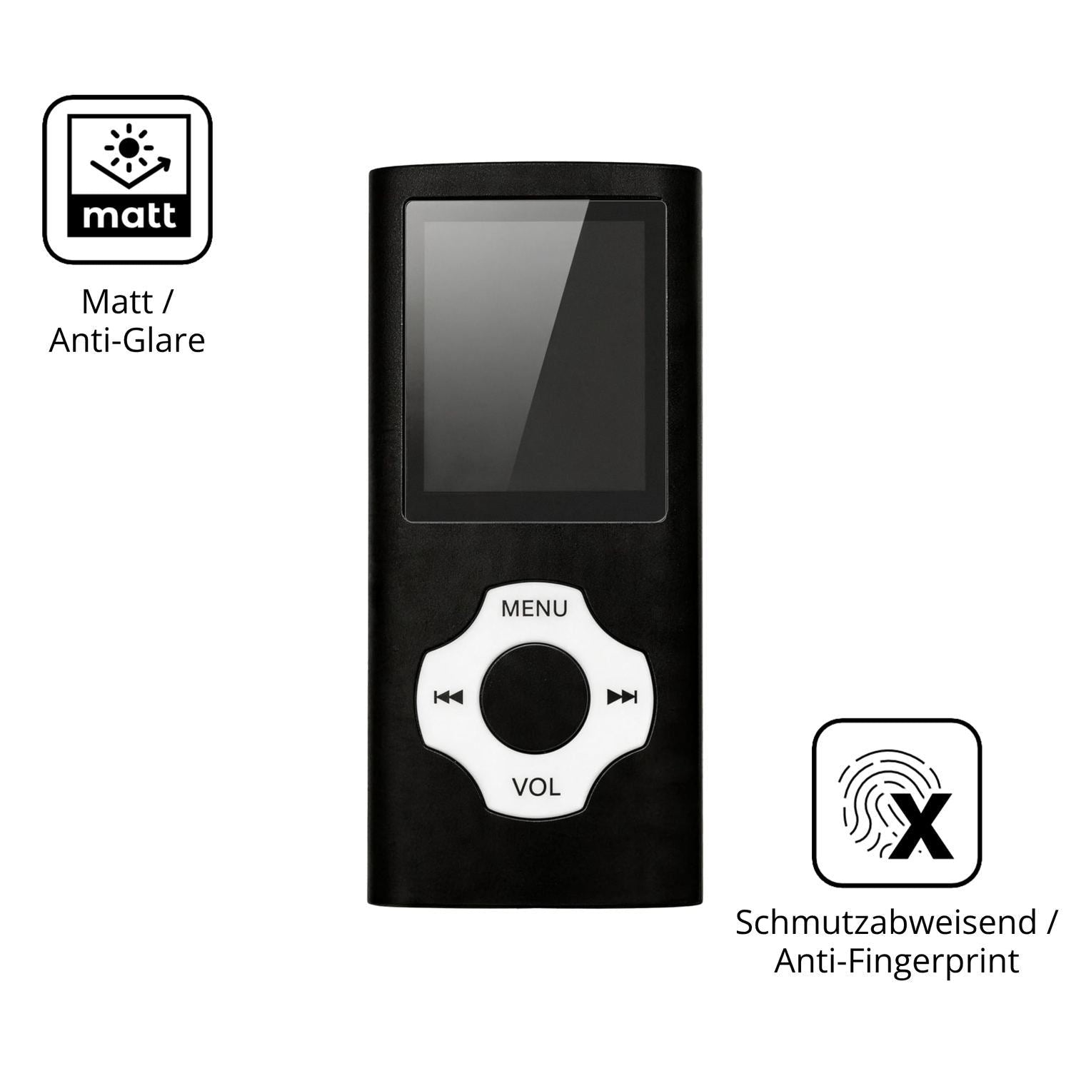 2x 9H Schutzfolie matt für Witfoam W1 MP3-Player P (5)