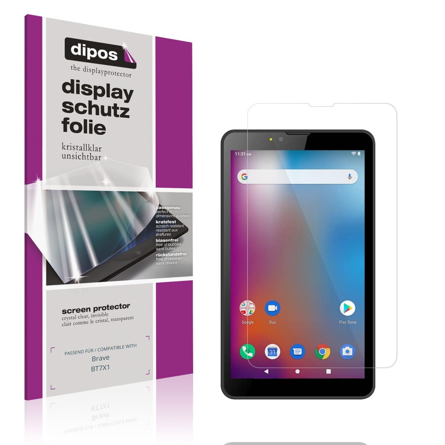 2x Schutzfolie klar für Brave BT7X1 Display-Schutz (1)