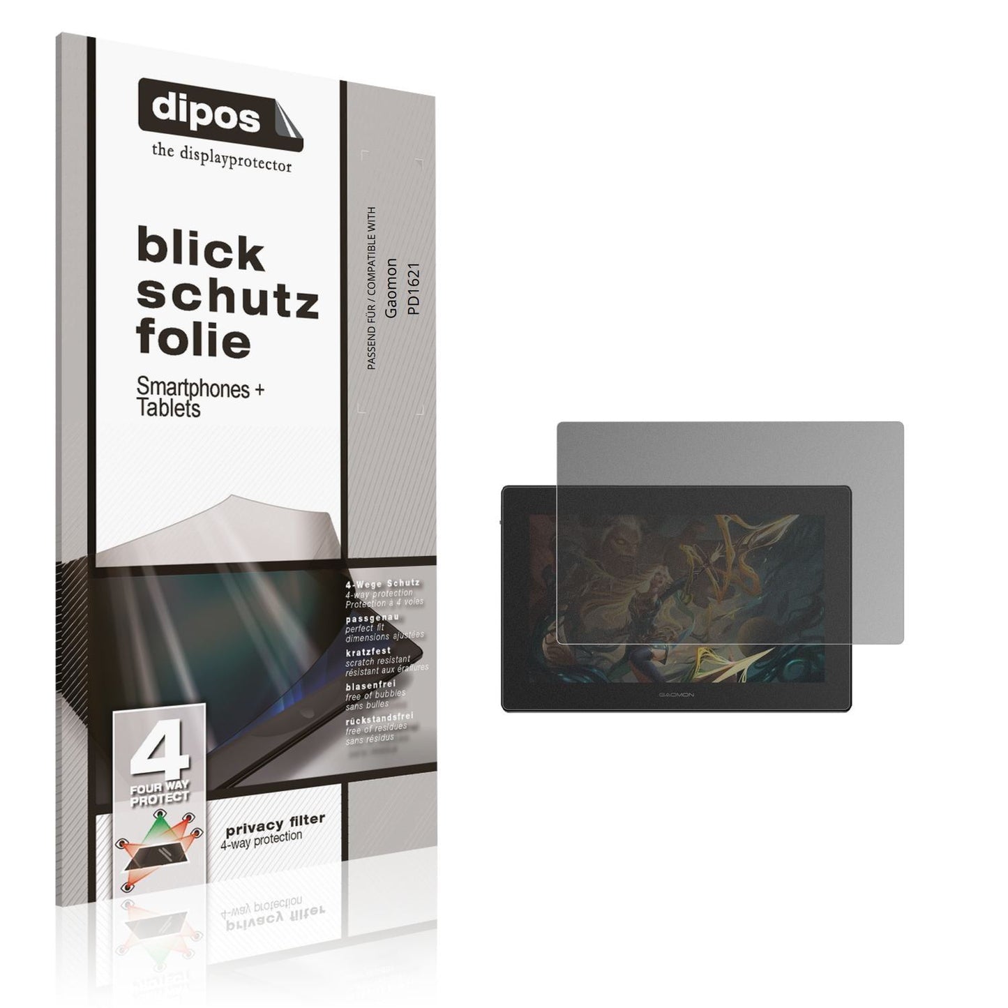 Blickschutzfolie für Gaomon PD1621 matt Schutzfoli (1)