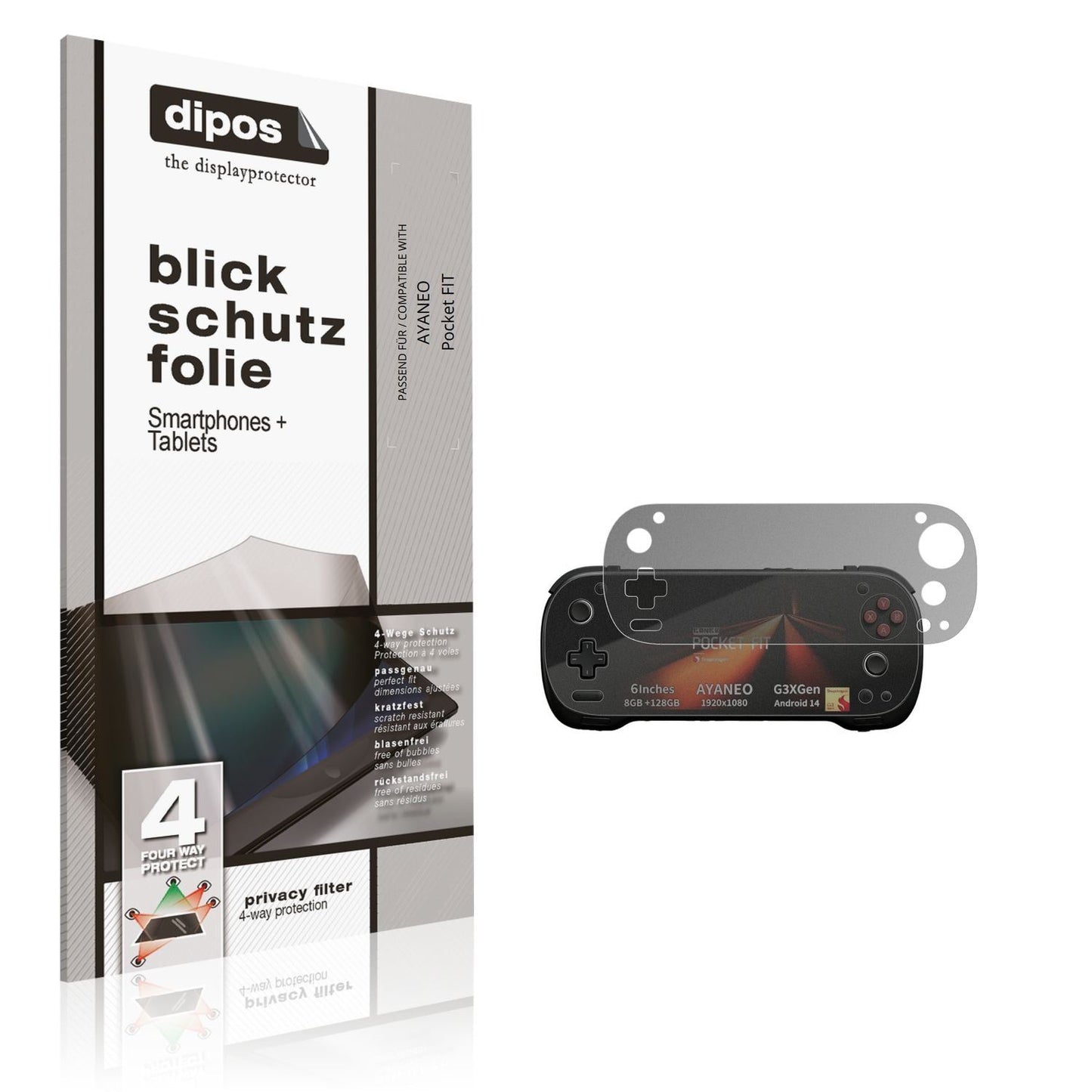 Blickschutzfolie für AYANEO Pocket FIT matt Schutz (1)
