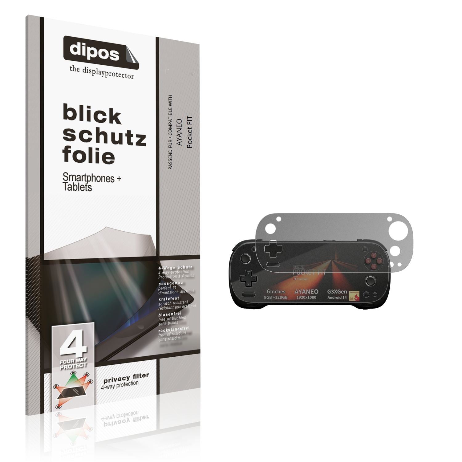 Blickschutzfolie für AYANEO Pocket FIT matt Schutz (1)