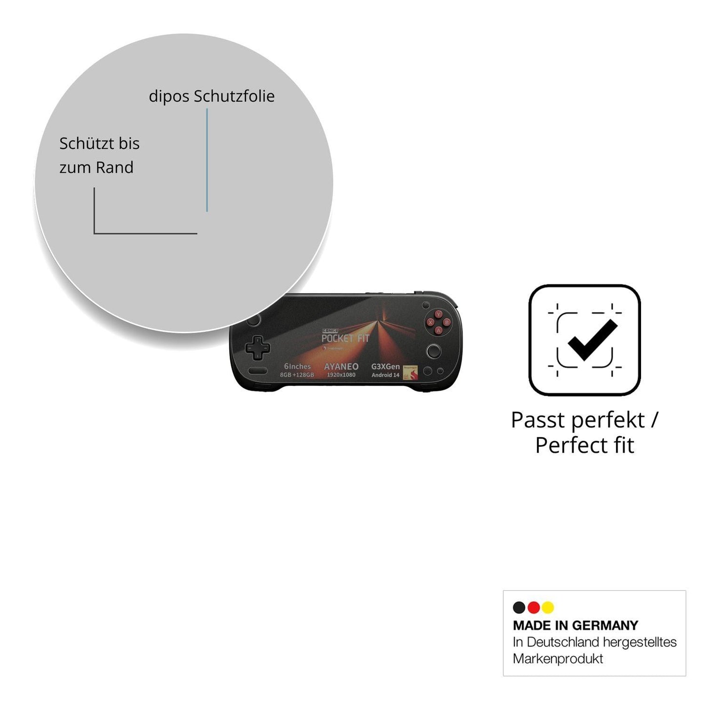 Blickschutzfolie für AYANEO Pocket FIT matt Schutz (4)