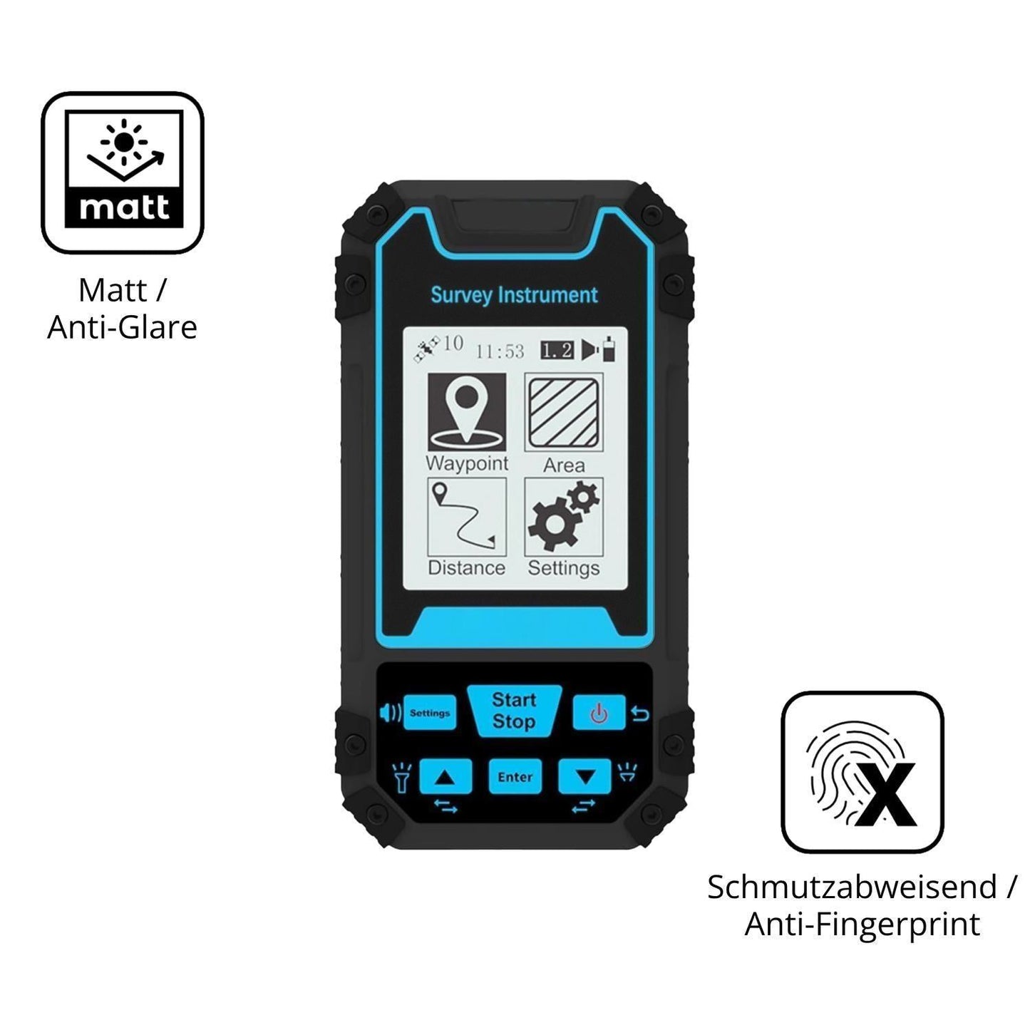 2x 9H Schutzfolie matt für Asixxsix GPS Land-messe (5)