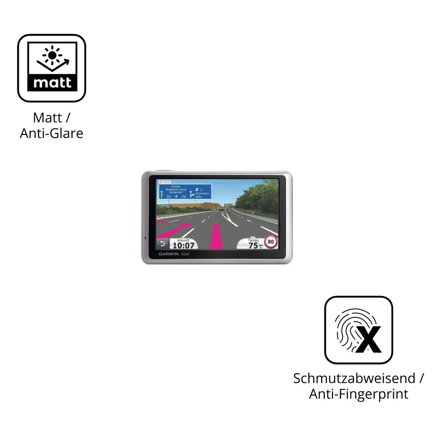 2x Schutzfolie matt für Garmin nüvi 1340T Display- (5)