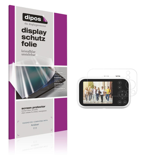 4x Schutzfolie klar für Andoer 111 Display-Schutzf (1)