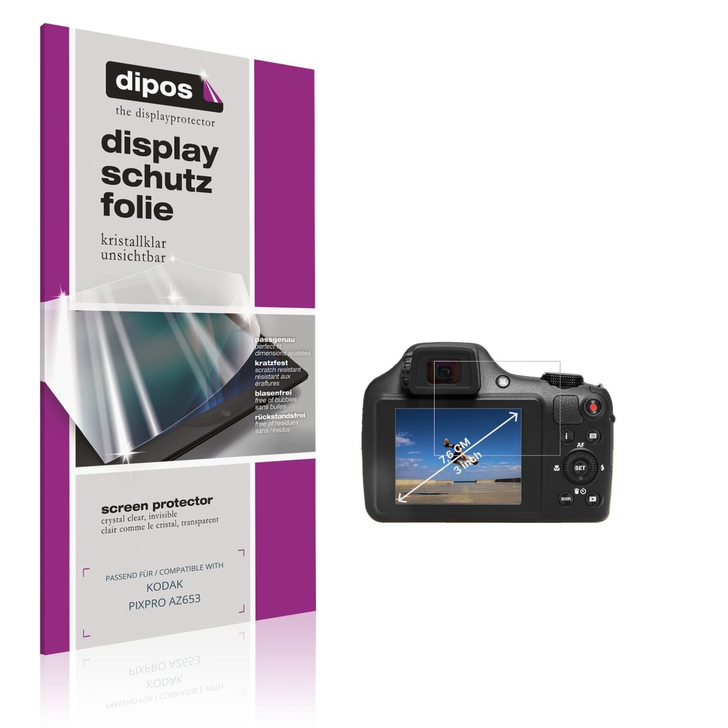 4x Schutzfolie klar für KODAK PIXPRO AZ653 Display (1)