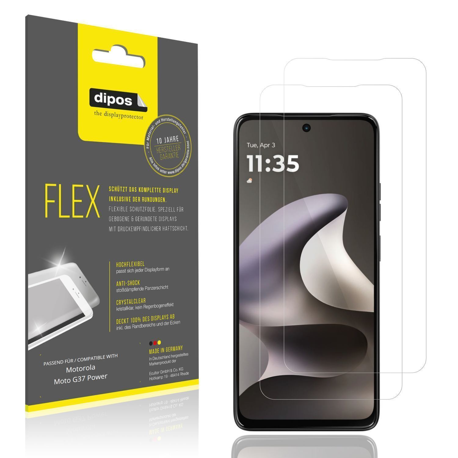 2x 3D Full Cover Schutzfolie für Motorola Moto G37 (1)