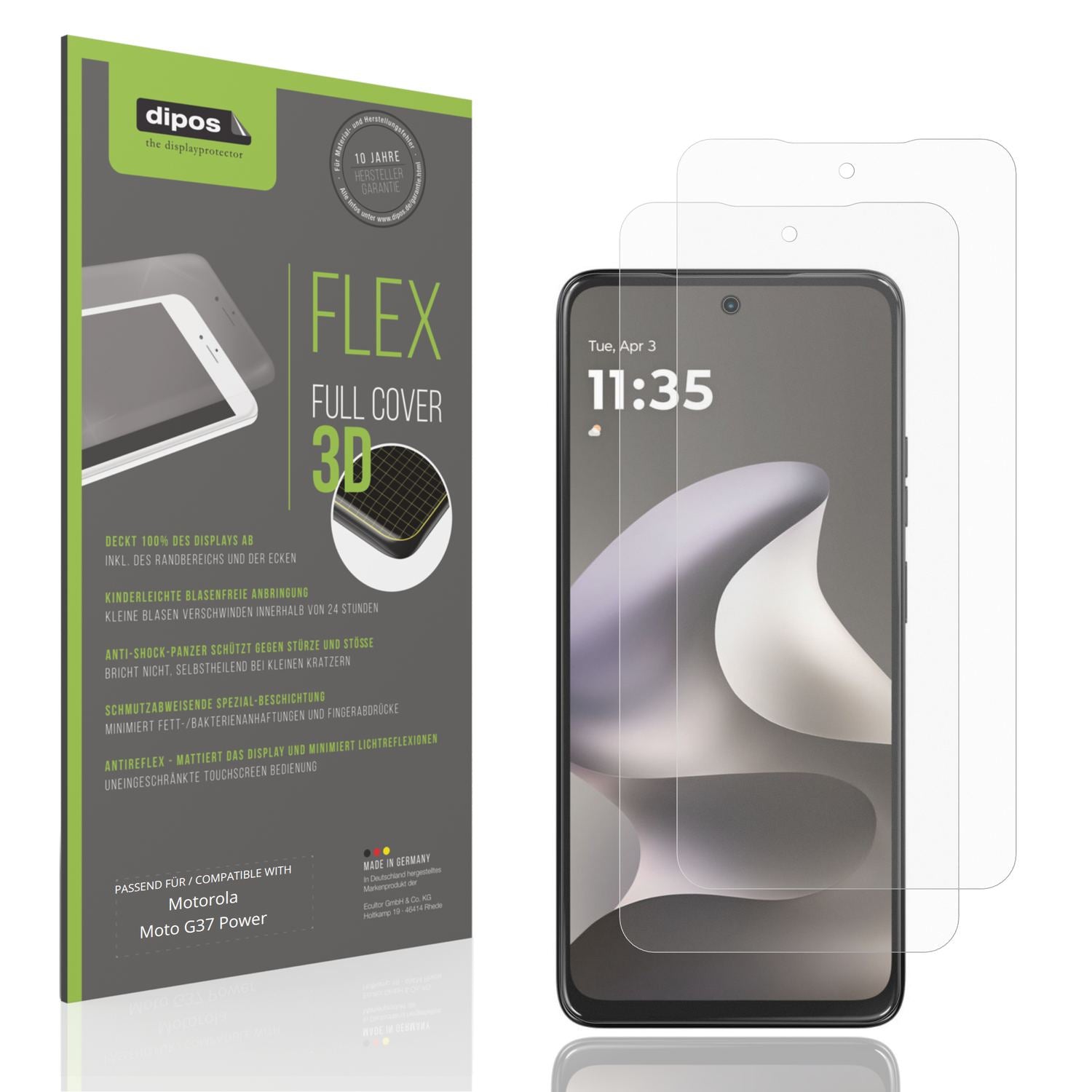 2x Full Cover Schutzfolie matt für Motorola Moto G (1)