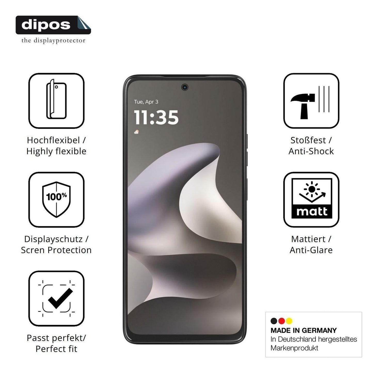 2x Full Cover Schutzfolie matt für Motorola Moto G (7)