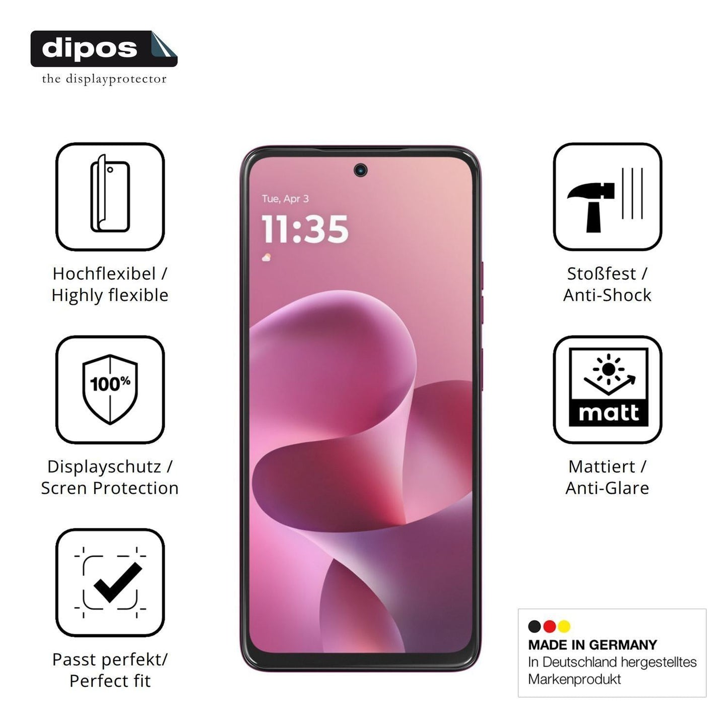 2x Full Cover Schutzfolie matt für Motorola Moto G (7)