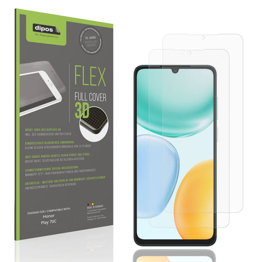 2x Full Cover Schutzfolie matt für Honor Play 70C (1)