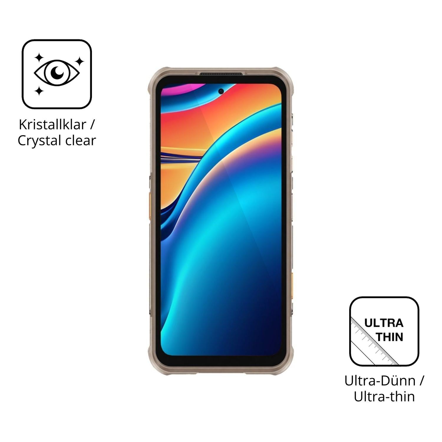 4x Schutzfolie klar für RugOne Xever 8 Display-Sch (5)
