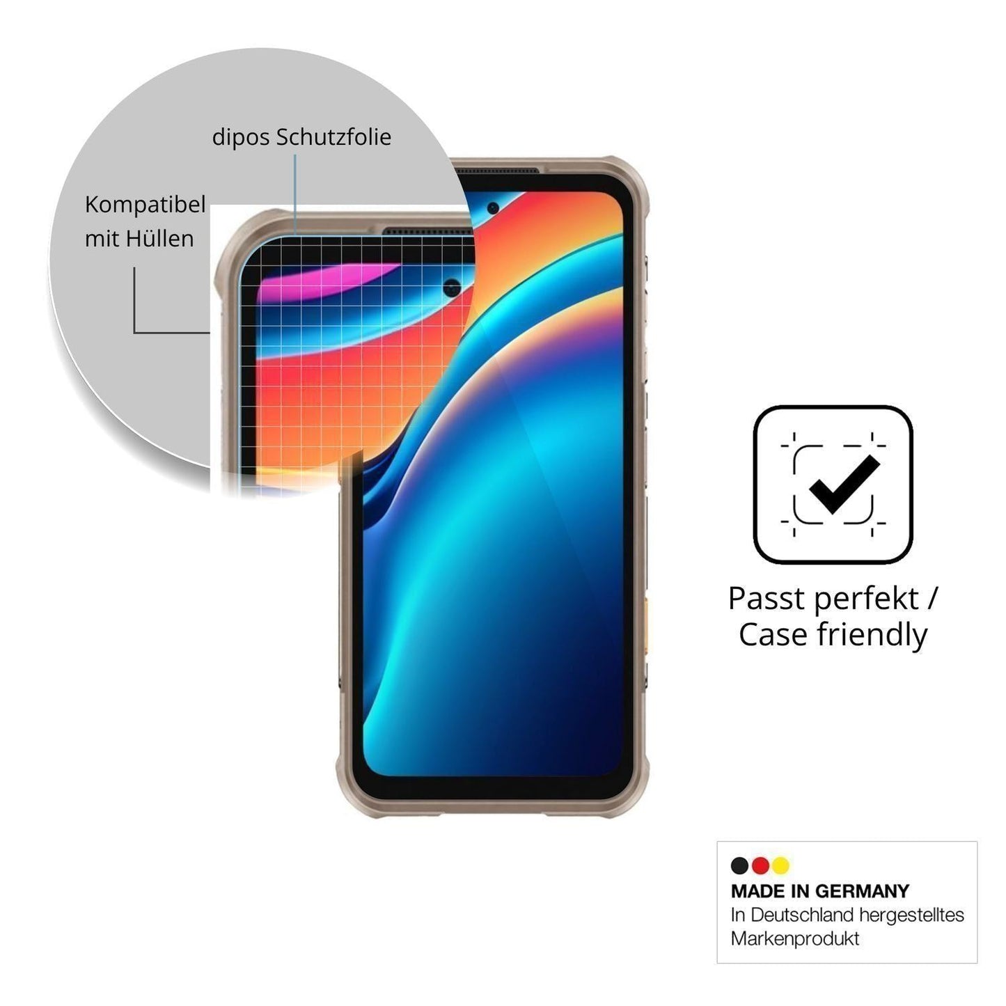 4x Schutzfolie klar für RugOne Xever 8 Display-Sch (6)