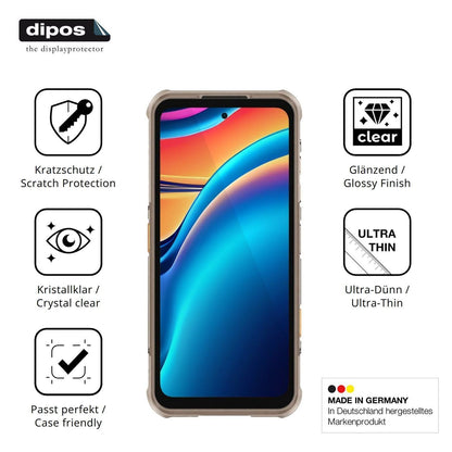 4x Schutzfolie klar für RugOne Xever 8 Display-Sch (7)