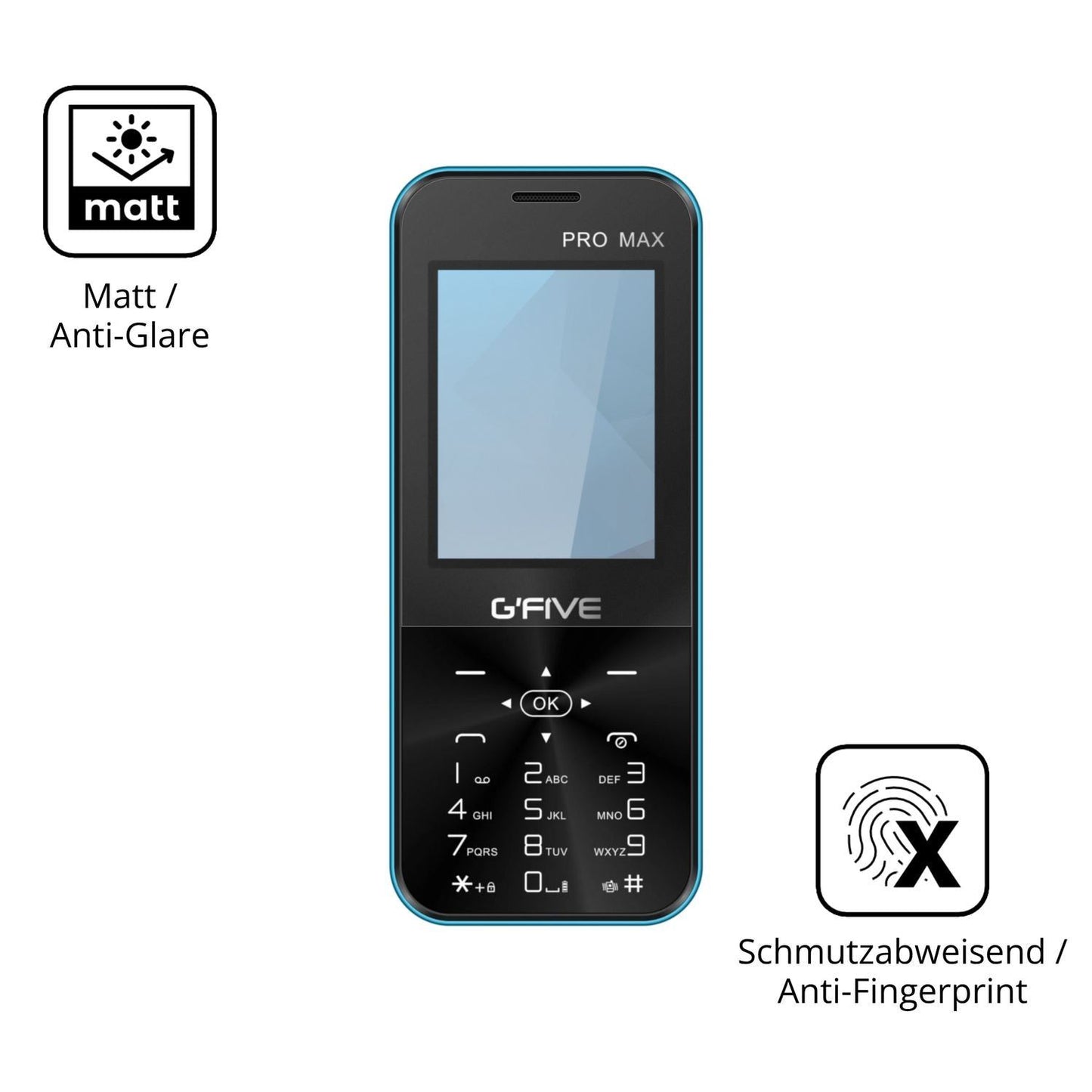 4x Schutzfolie matt für GFive Pro Max Display-Schu (5)