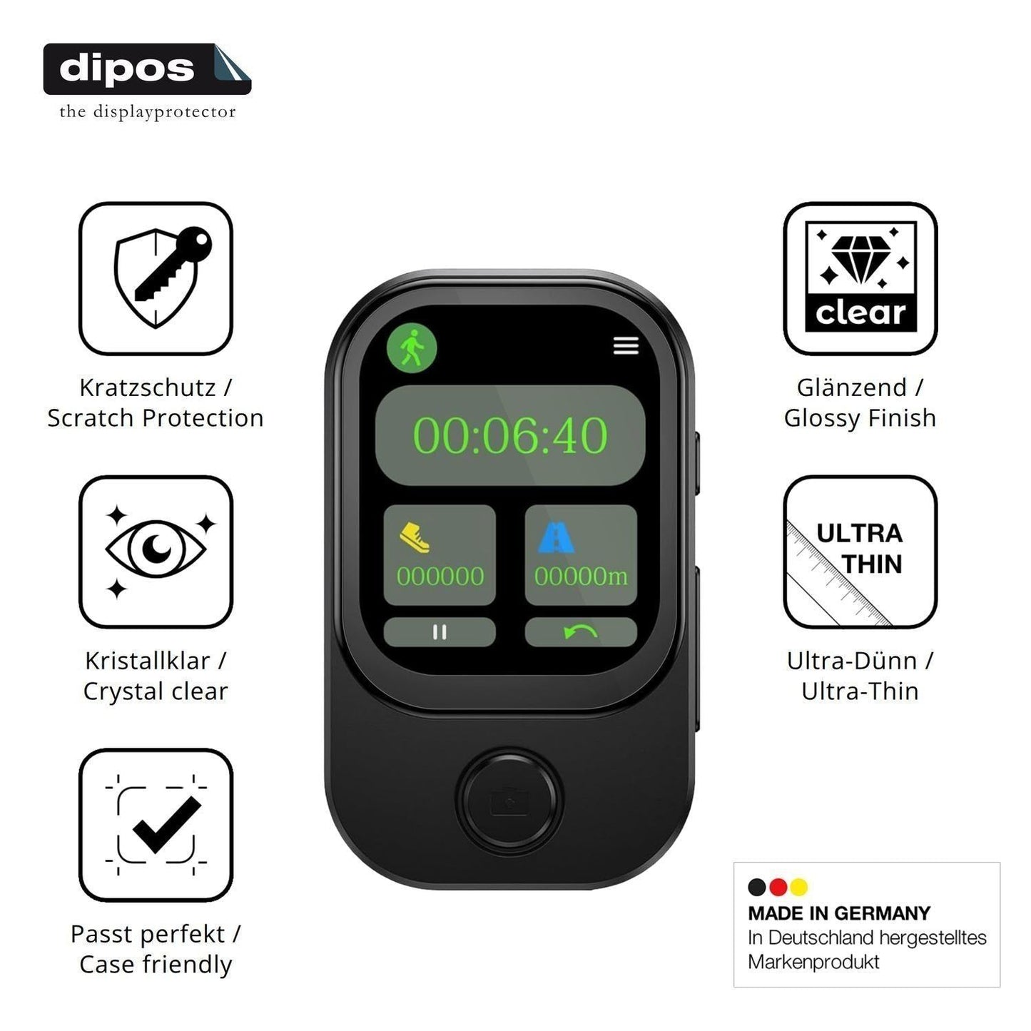 4x Schutzfolie klar für RWSRW MP3-02D Display-Schu (7)