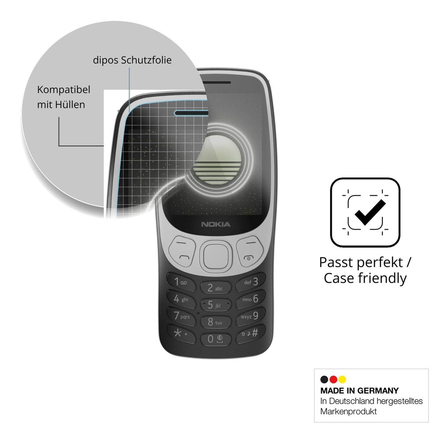 4x Schutzfolie klar für Nokia 3210 4G Display-Schu (6)