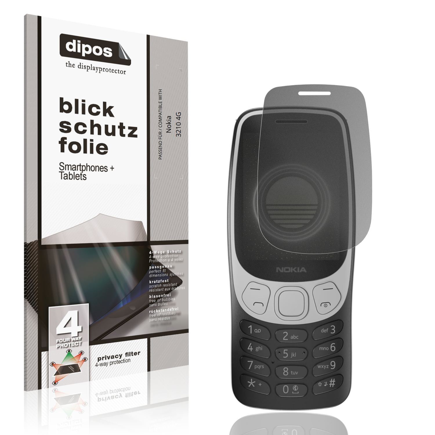 Blickschutzfolie für Nokia 3210 4G matt Schutzfoli (1)
