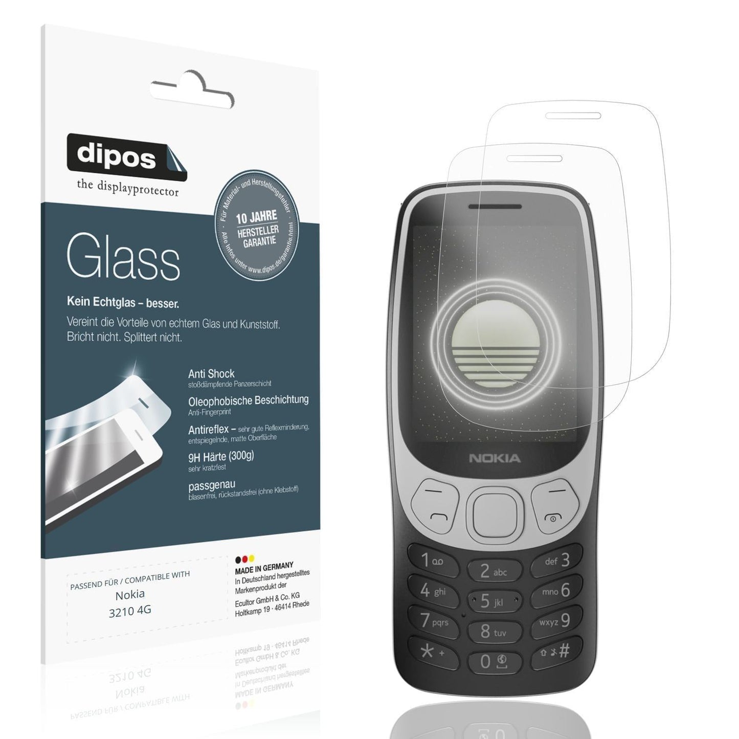 2x 9H Schutzfolie matt für Nokia 3210 4G Panzerfol (1)