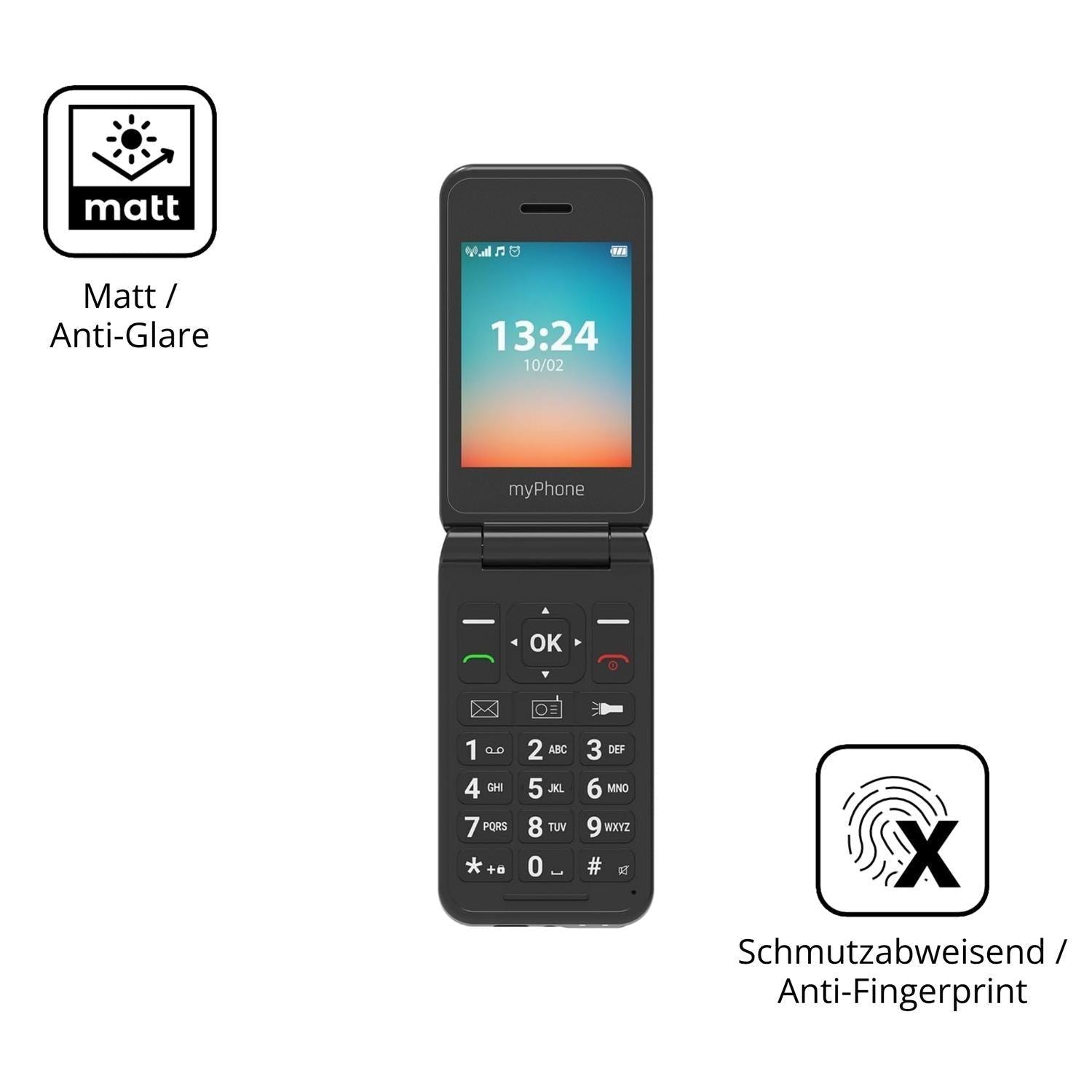 4x Schutzfolie matt für MP myPhone Flip LTE Displa (5)