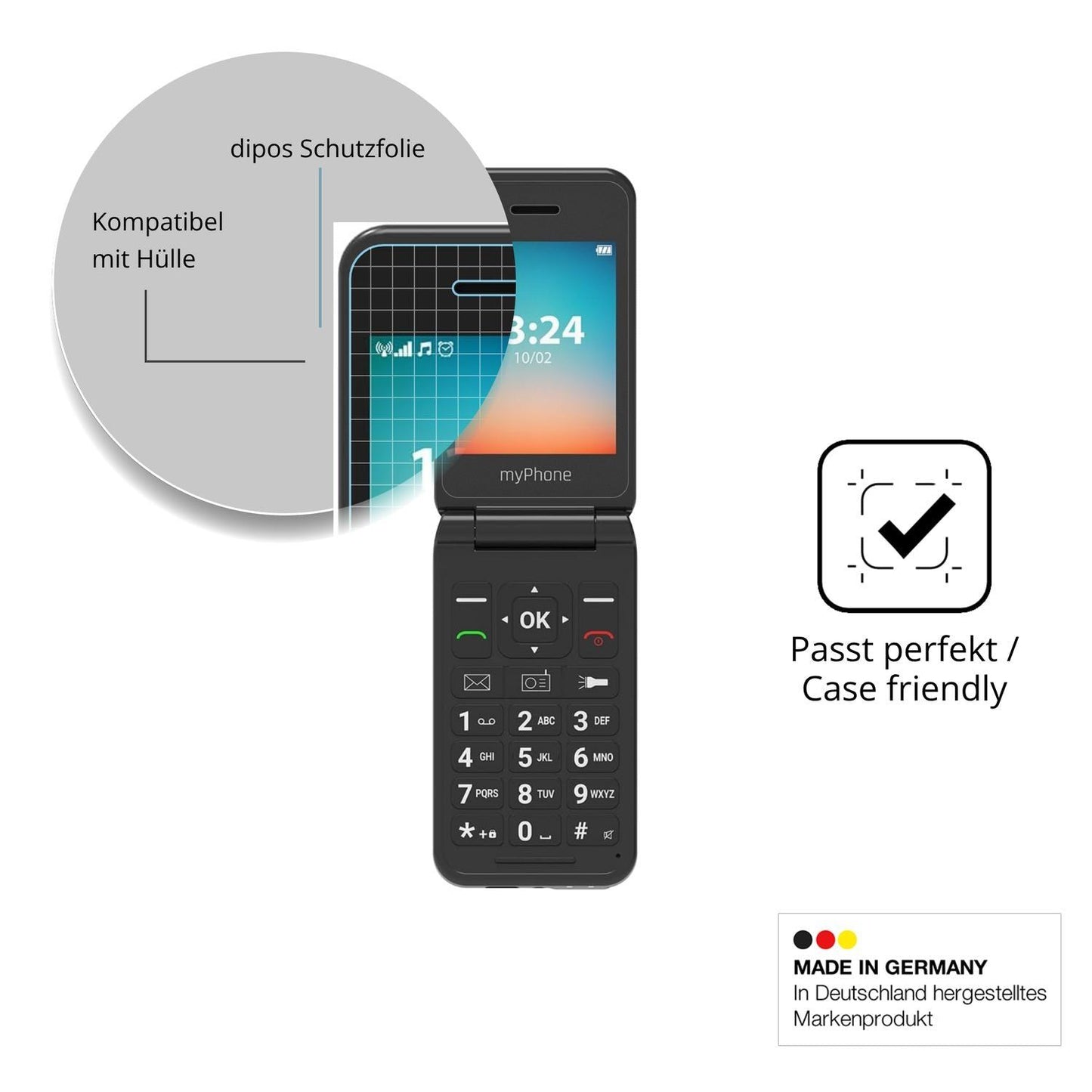 4x Schutzfolie matt für MP myPhone Flip LTE Displa (6)