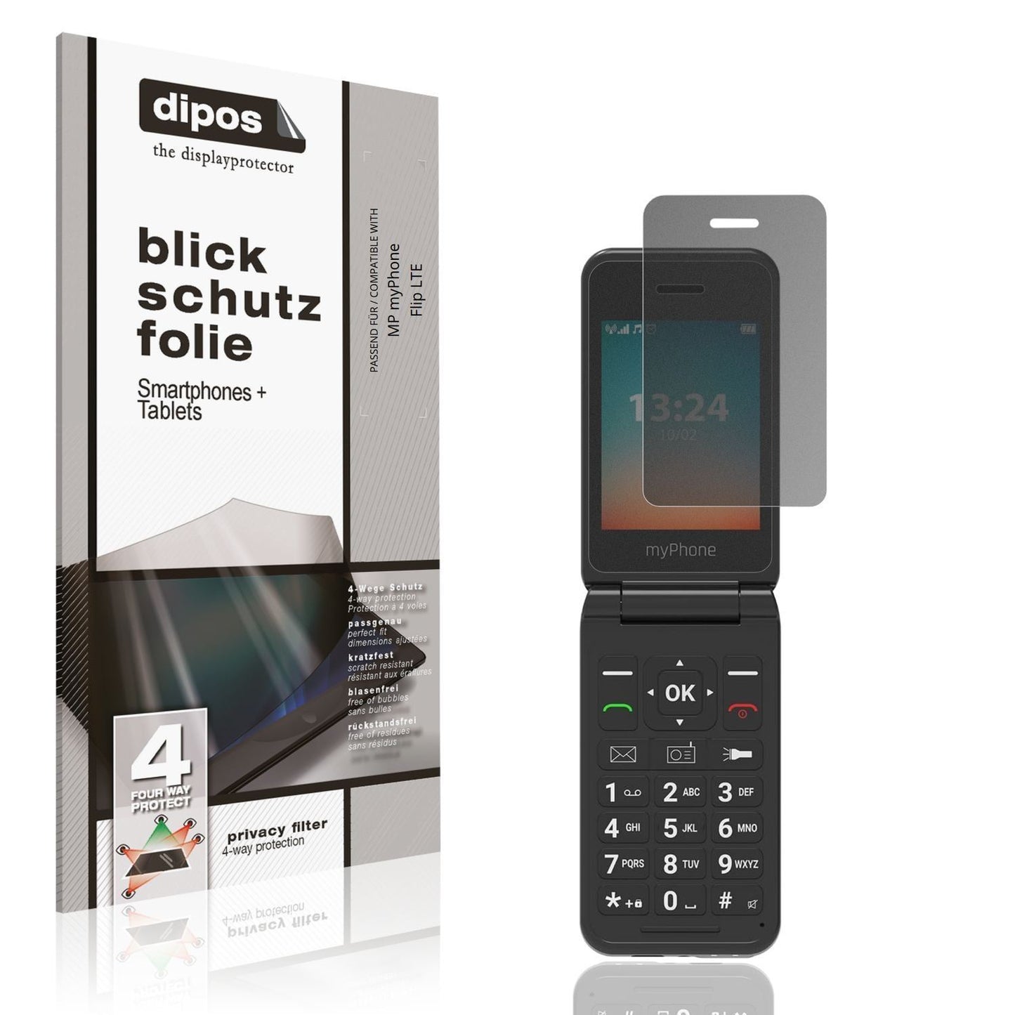 Blickschutzfolie für MP myPhone Flip LTE matt Schu (1)
