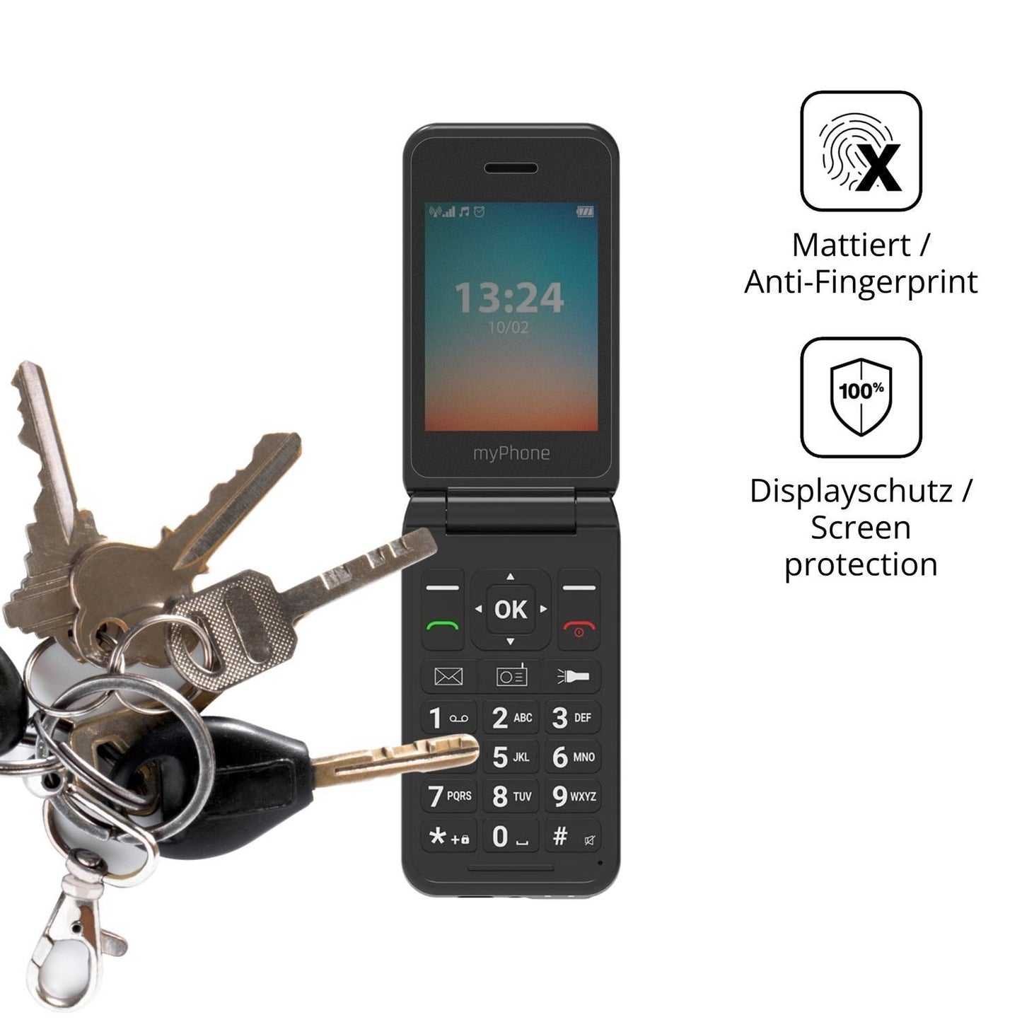 Blickschutzfolie für MP myPhone Flip LTE matt Schu (3)