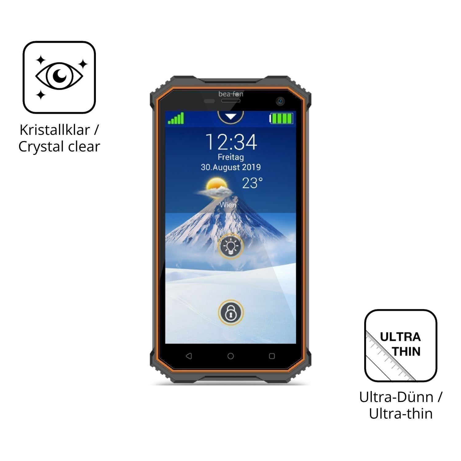 4x Schutzfolie klar für Beafon X5 Display-Schutzfo (5)