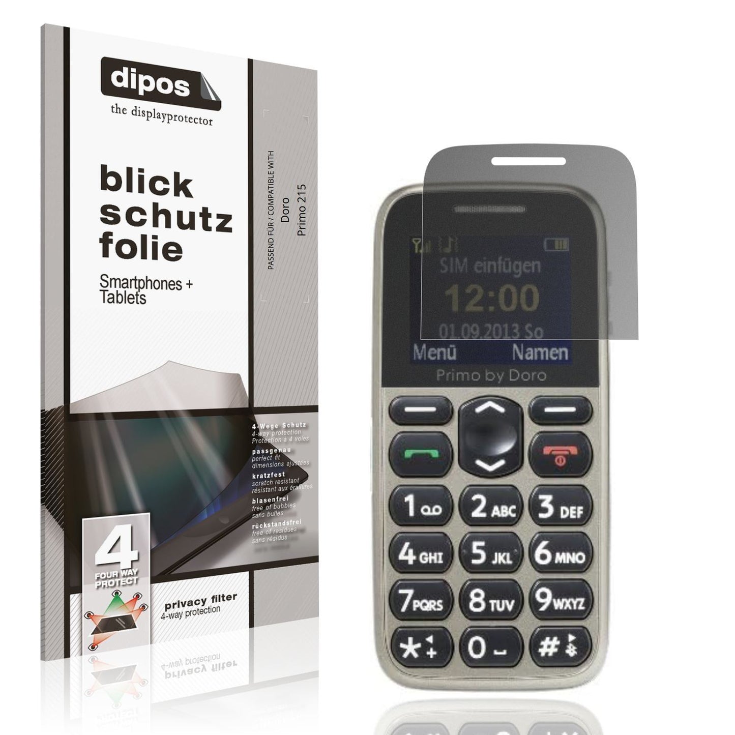 Blickschutzfolie für Doro Primo 215 matt Schutzfol (1)