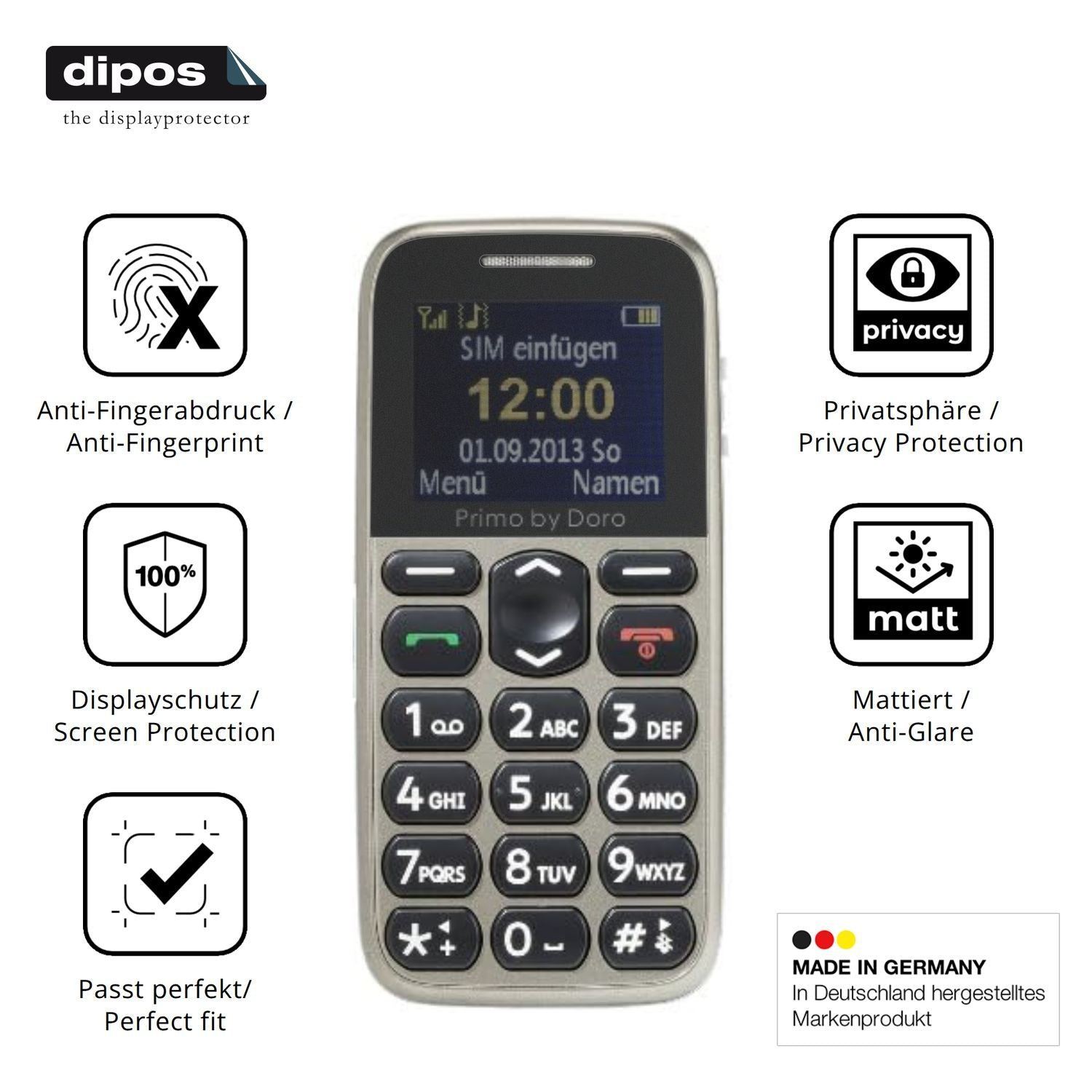 Blickschutzfolie für Doro Primo 215 matt Schutzfol (5)
