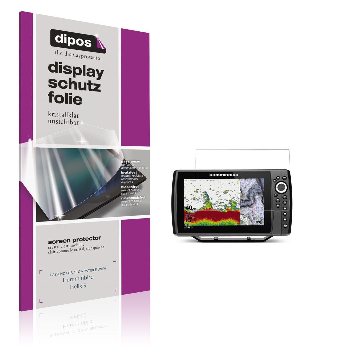 2x Schutzfolie klar für Humminbird Helix 9 Display (1)