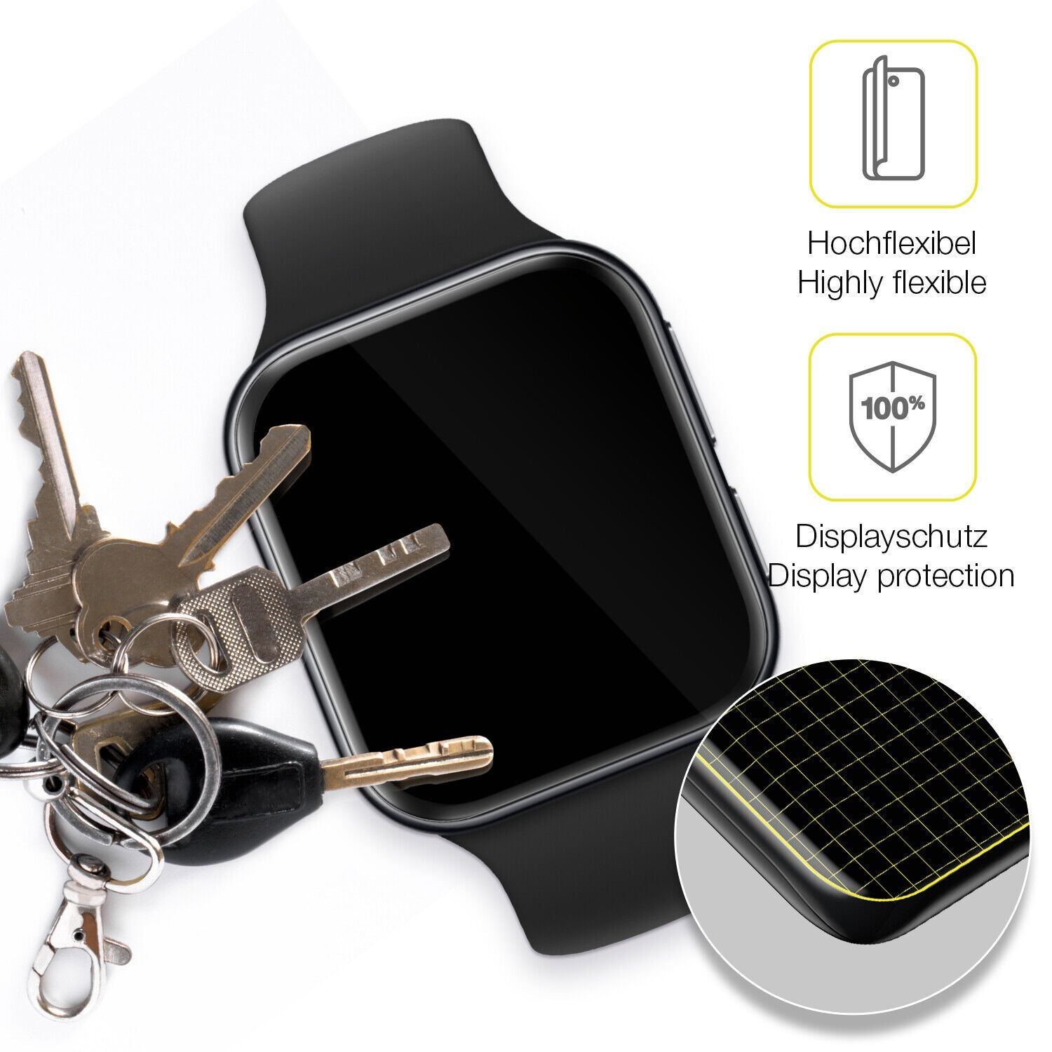 1x 3D Full Cover Schutzfolie für OPPO Watch 3 (3)