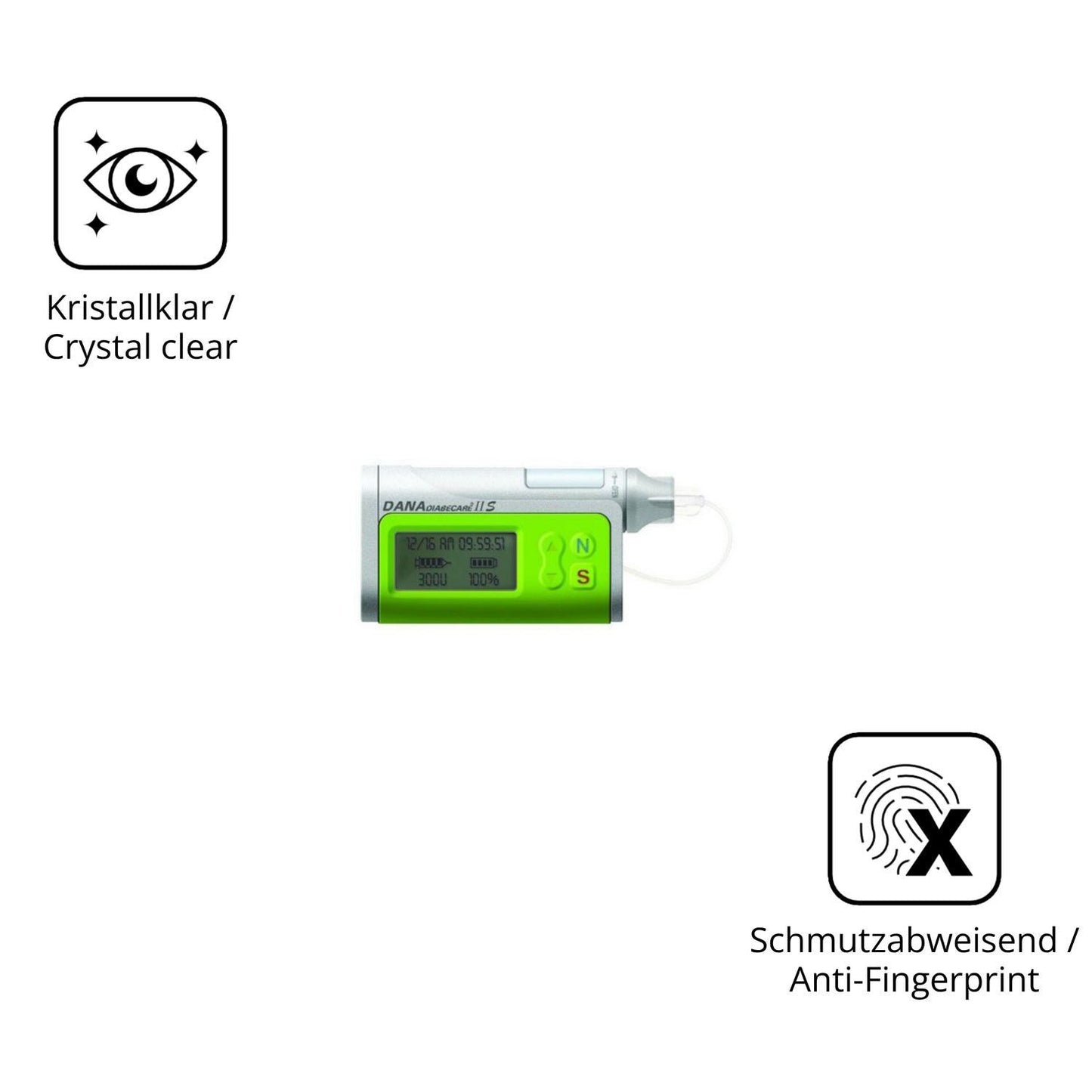 2x 9H Schutzfolie für Dana Diabecare IIS Panzerfol (5)