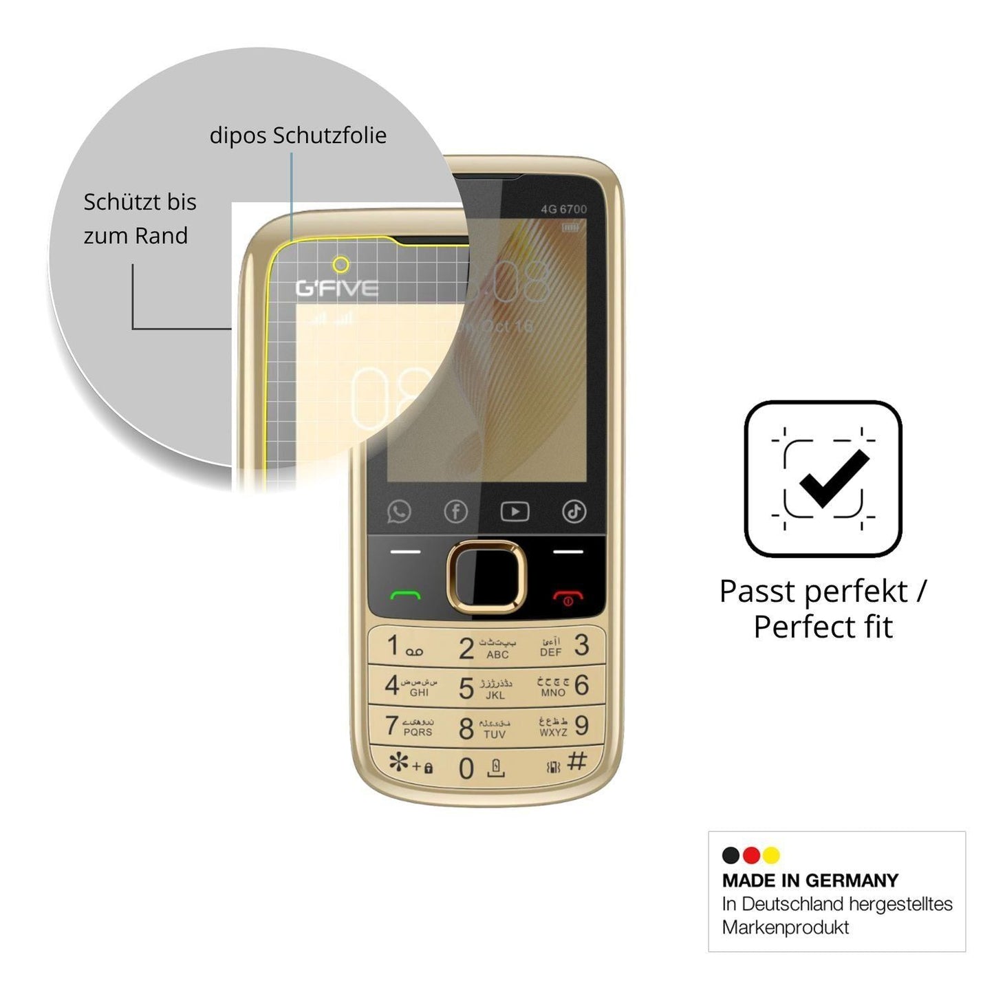 Blickschutzfolie für GFive 4G 6700 matt Schutzfoli (4)