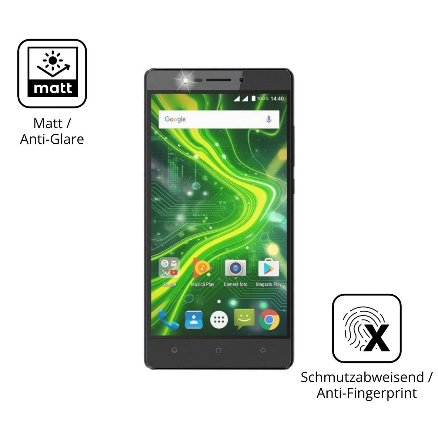 2x 9H Schutzfolie matt für Myria Grand 4G Panzerfo (5)