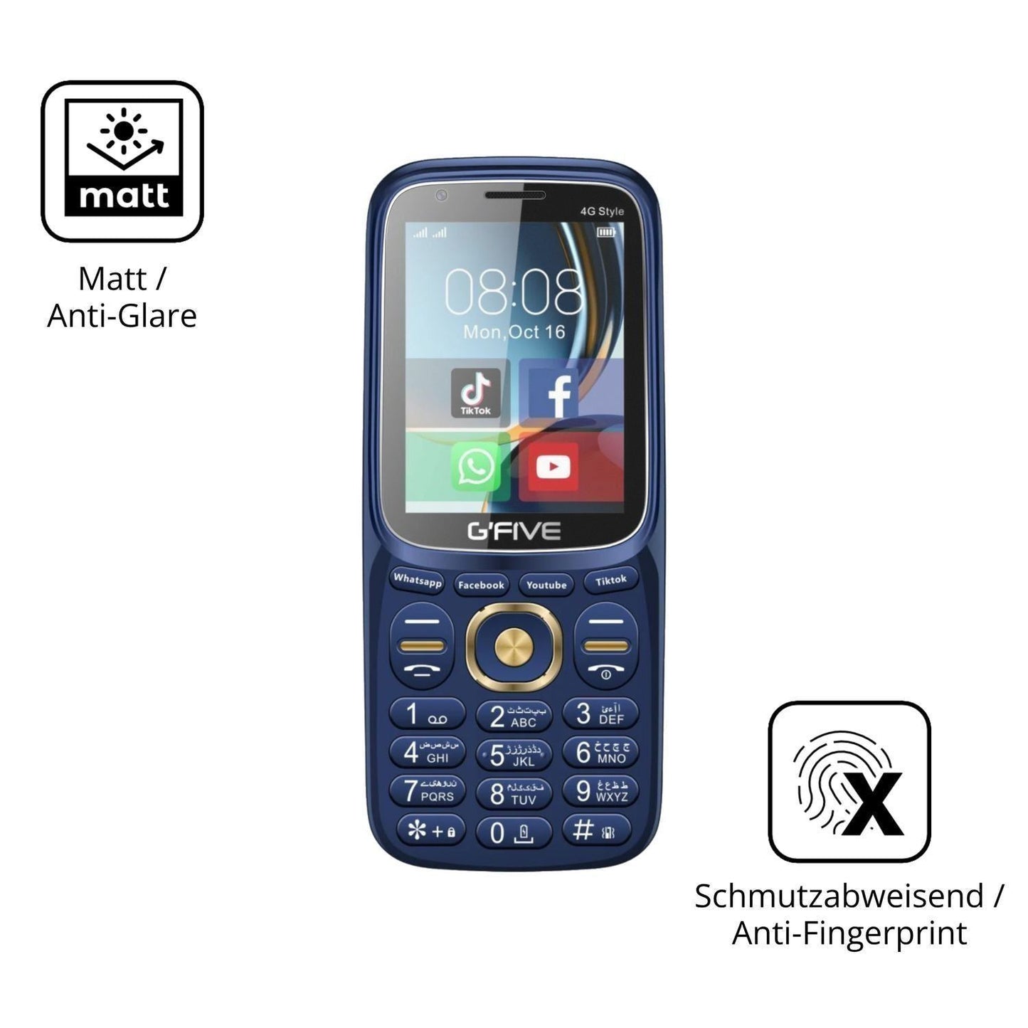 4x Schutzfolie matt für GFive 4G Style Display-Sch (5)