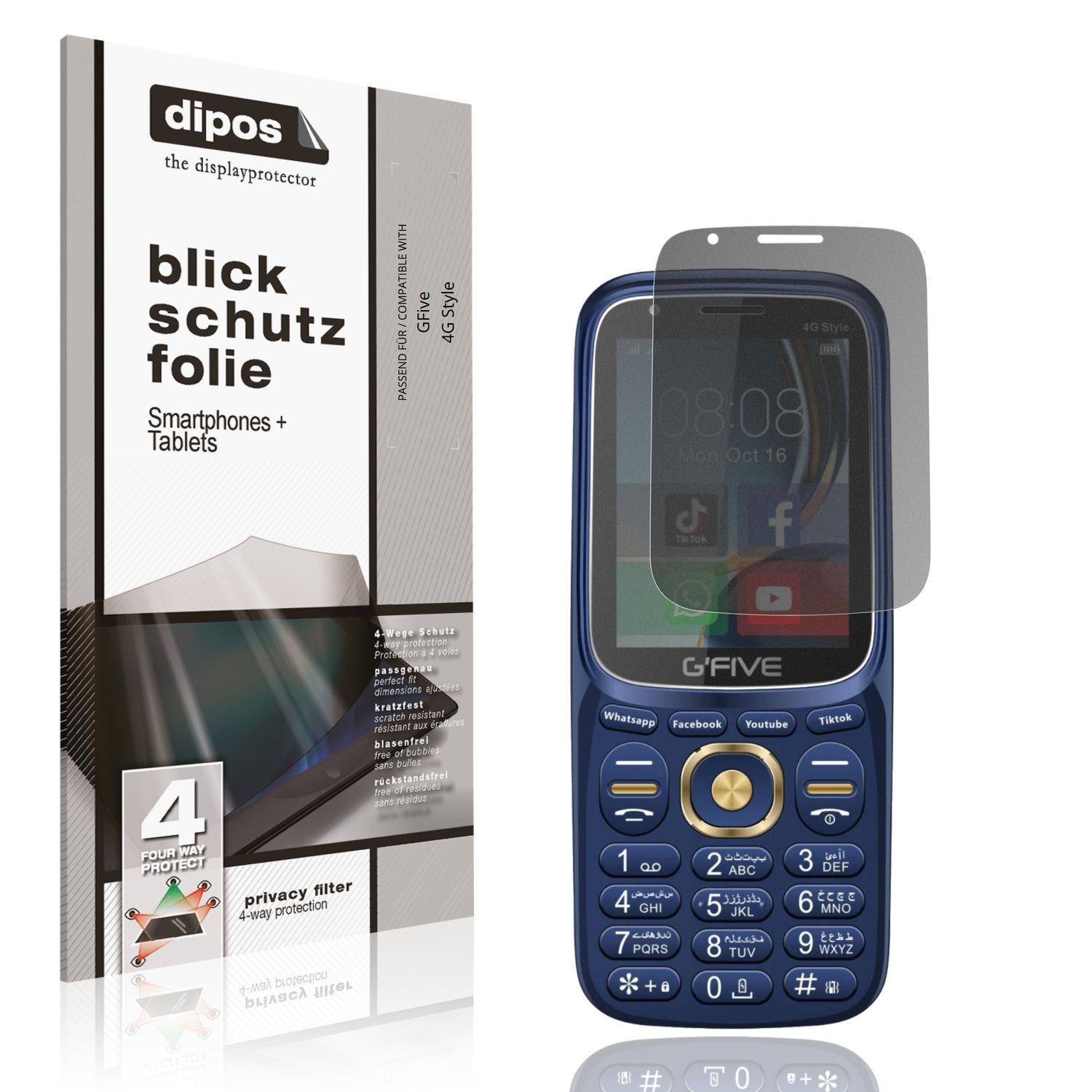 Blickschutzfolie für GFive 4G Style matt Schutzfol (1)