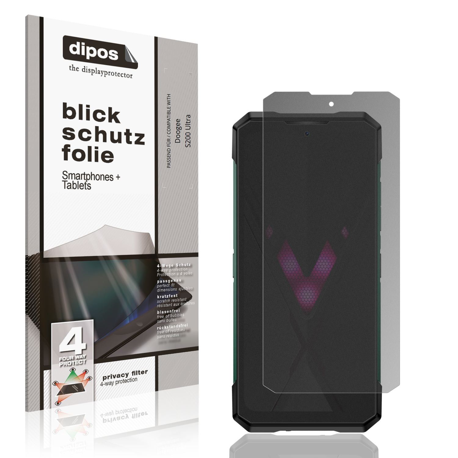 Blickschutzfolie für Doogee S200 Ultra matt Schutz (1)