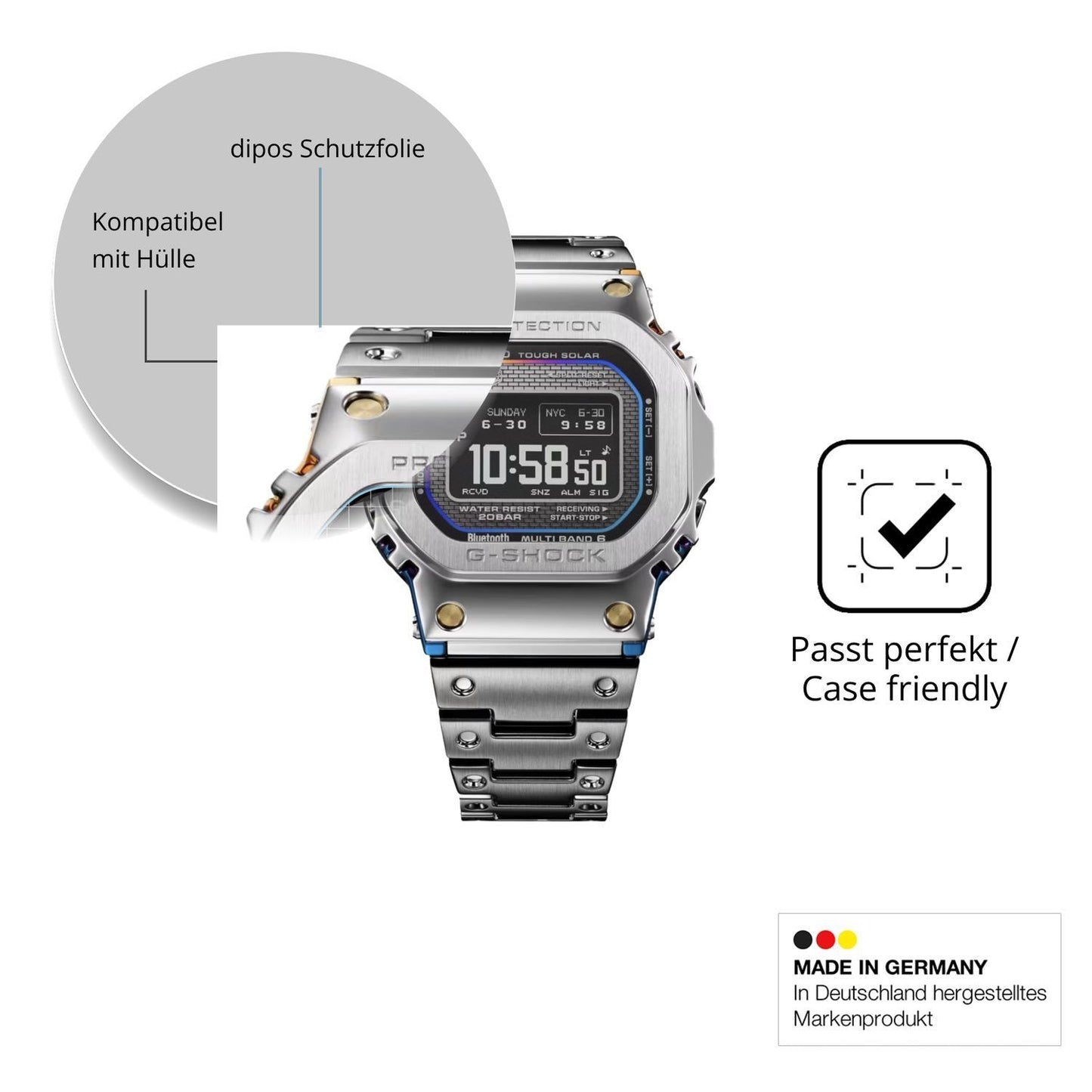 6x Schutzfolie matt für Casio G-Shock GMW-BZ5000RC (6)