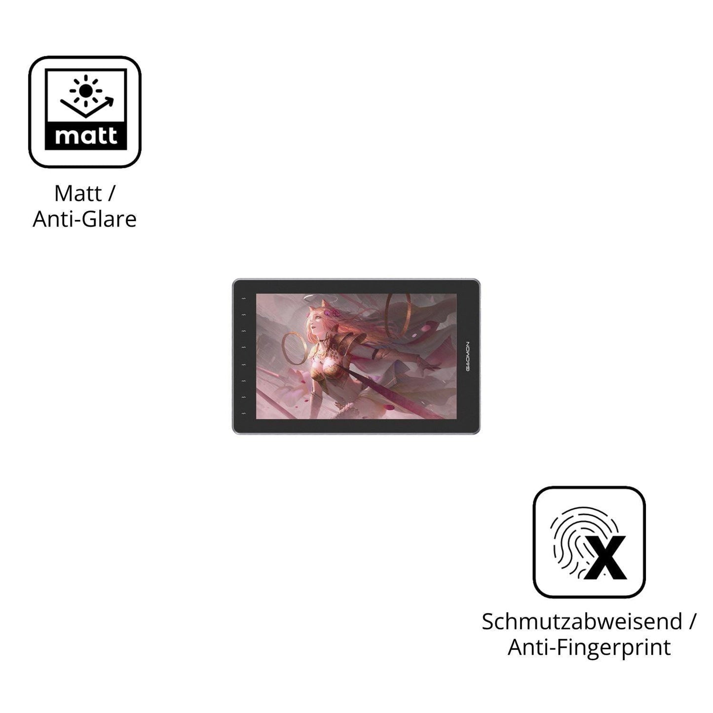 2x Schutzfolie matt für Gaomon PD1610 Display-Schu (5)